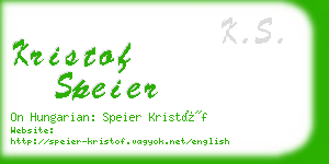 kristof speier business card